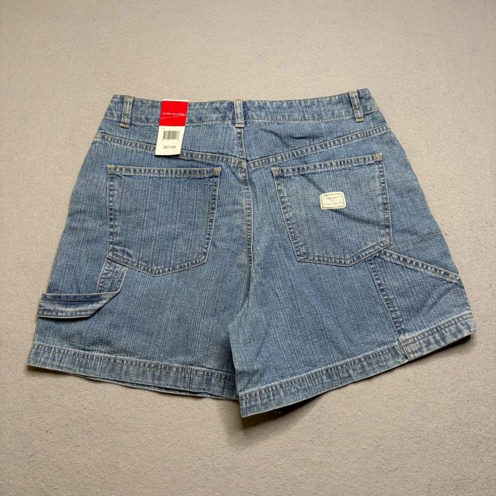 Gloria Vanderbilt Denim Shorts Womens 10 Carpenter Vintage Y2K NWT‎ High Rise